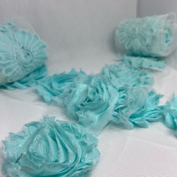 Lot of 21 Pastel Blue shabby flowers headbands NEW - Picture 3 of 4